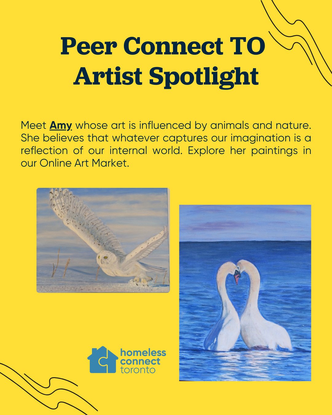 🎨We&rsquo;re proud to spotlight our talented PeerConnectTO artists! ⁠
⁠
Meet Amy whose art is influenced by animals and nature.  She believes that whatever captures our imagination is a reflection of our internal world. ⁠
⁠
🎄 Give the gift of art t