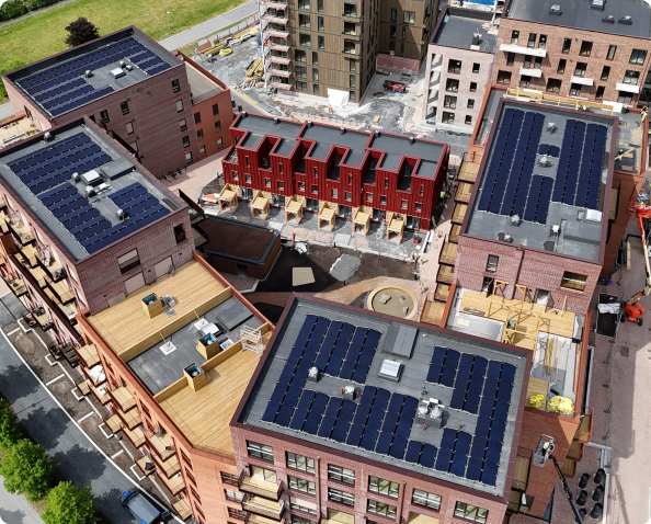 Hus med solceller