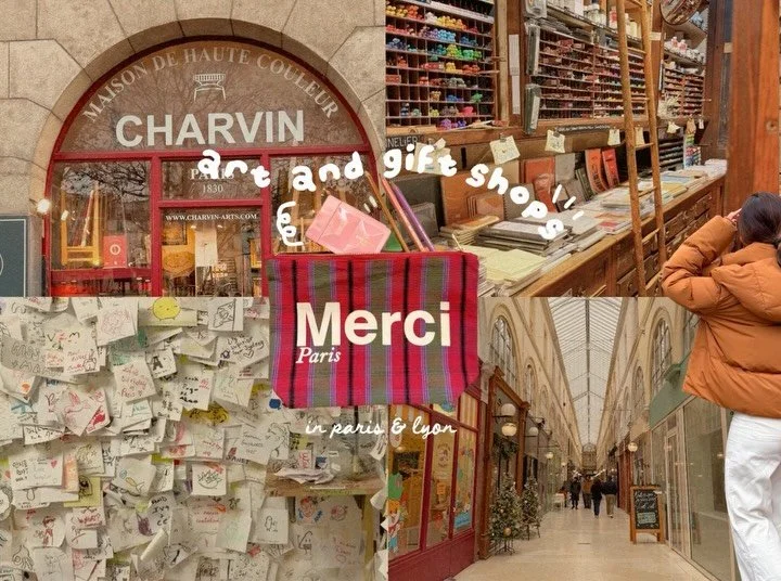 Do we have the same taste in little artsy shops? 👀🎨
Here are the ones I couldn&rsquo;t stop thinking about + a few more still on my list: 
&bull; Charvin &bull; Lavrut &bull; Sennelier &bull; Merci &bull; Le&rsquo;effet Canopee (lyon)
&bull; Le Dad