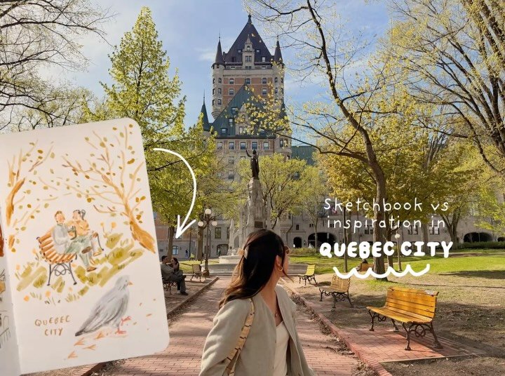 A little update of my sketchbook and trip these last few days 📍Quebec City 

So much more I wanna share so stay tuned! But wouldn&rsquo;t it be dreamy to have an art retreat here? 🥹💛

🎨 Wanna learn how to draw people &amp; places with me? Comment