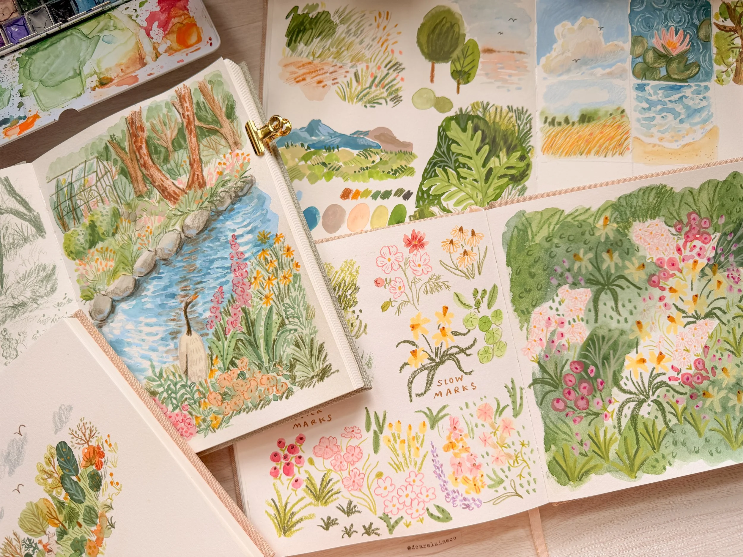 Naturescapes: Illustrated Landscapes — Dear Elaine: Cozy art classes ...