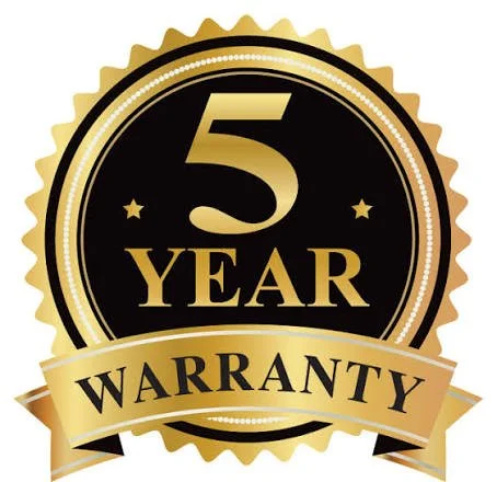 Official Enagic USA 5-year manufacturer warranty and ISO quality certification badges for the Leveluk K8