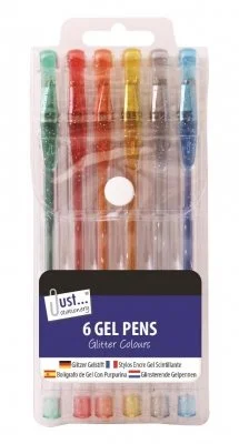 6 Glitter Gel Ink Pens