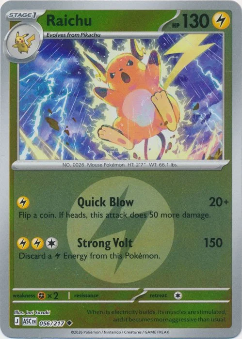 Raichu 056/217 Reverse Holo