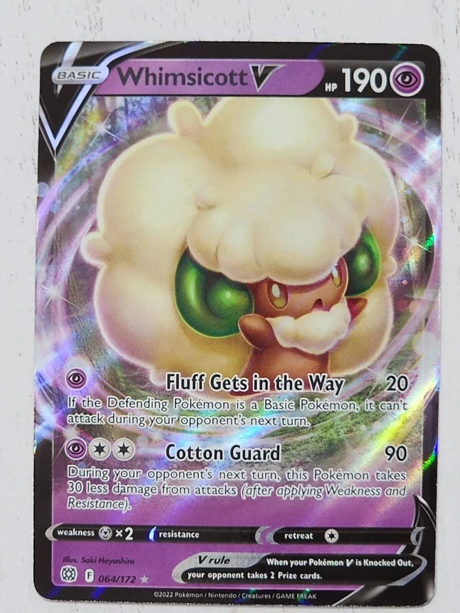 Whimsicott V 064/172 Holo V Rare Brilliant Stars