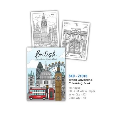 A4 Adult British Colouring Book