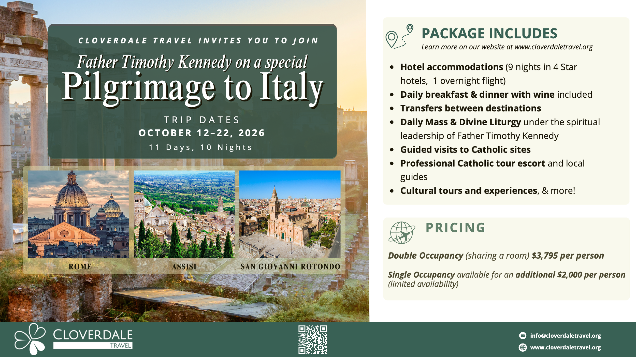 Italy Catholic Pilgrimage 2026: A Pilgrimage of Hope with Father Timothy Kennedy
