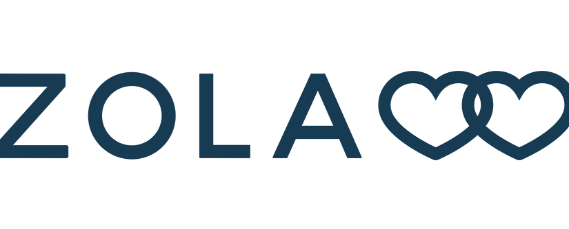 ZOLA with two intertwined hearts replacing the letter 'O' in the word