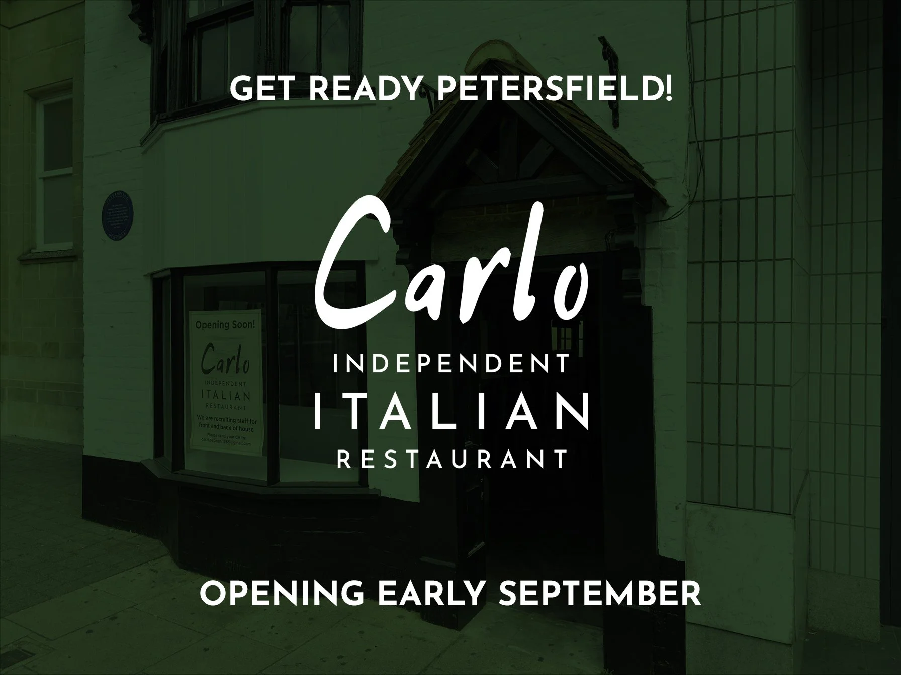 Carlo is coming to Petersfield!