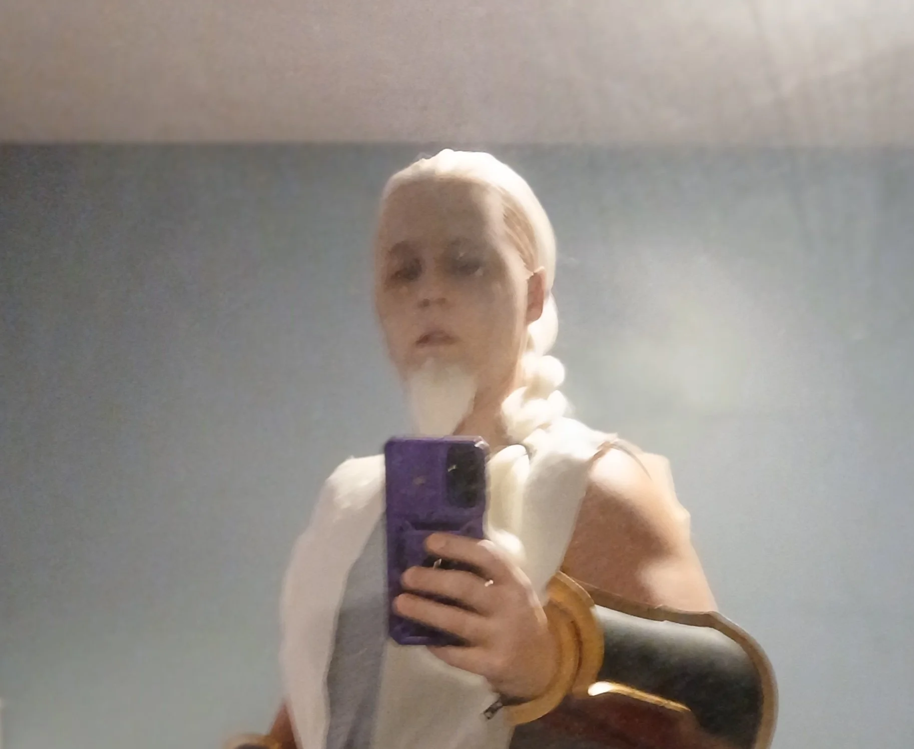 "Bald" wig and beard prosthetics made by hand by RGBWolfie. 