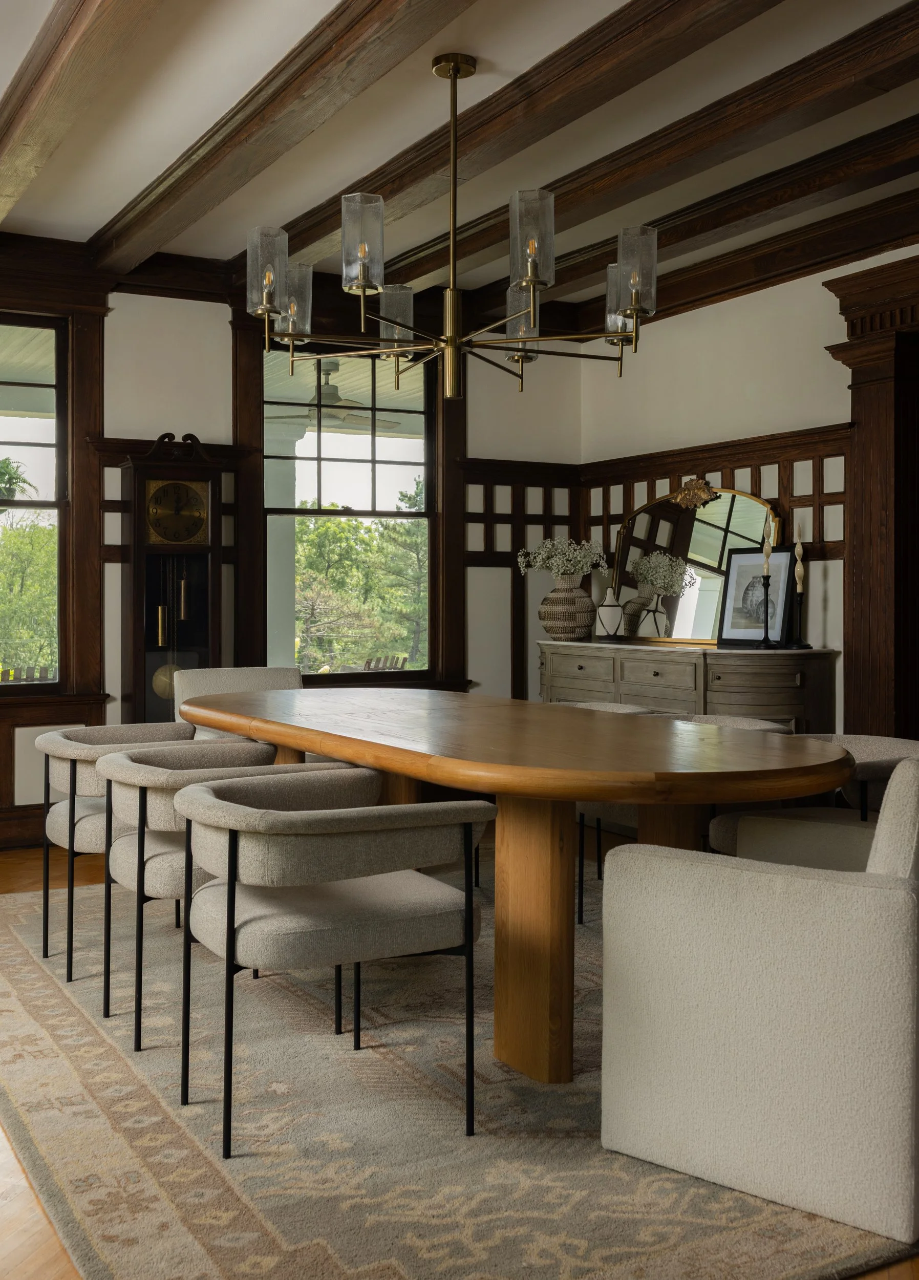 Rustic kitchen with dark wood beams by Raquel Langworthy