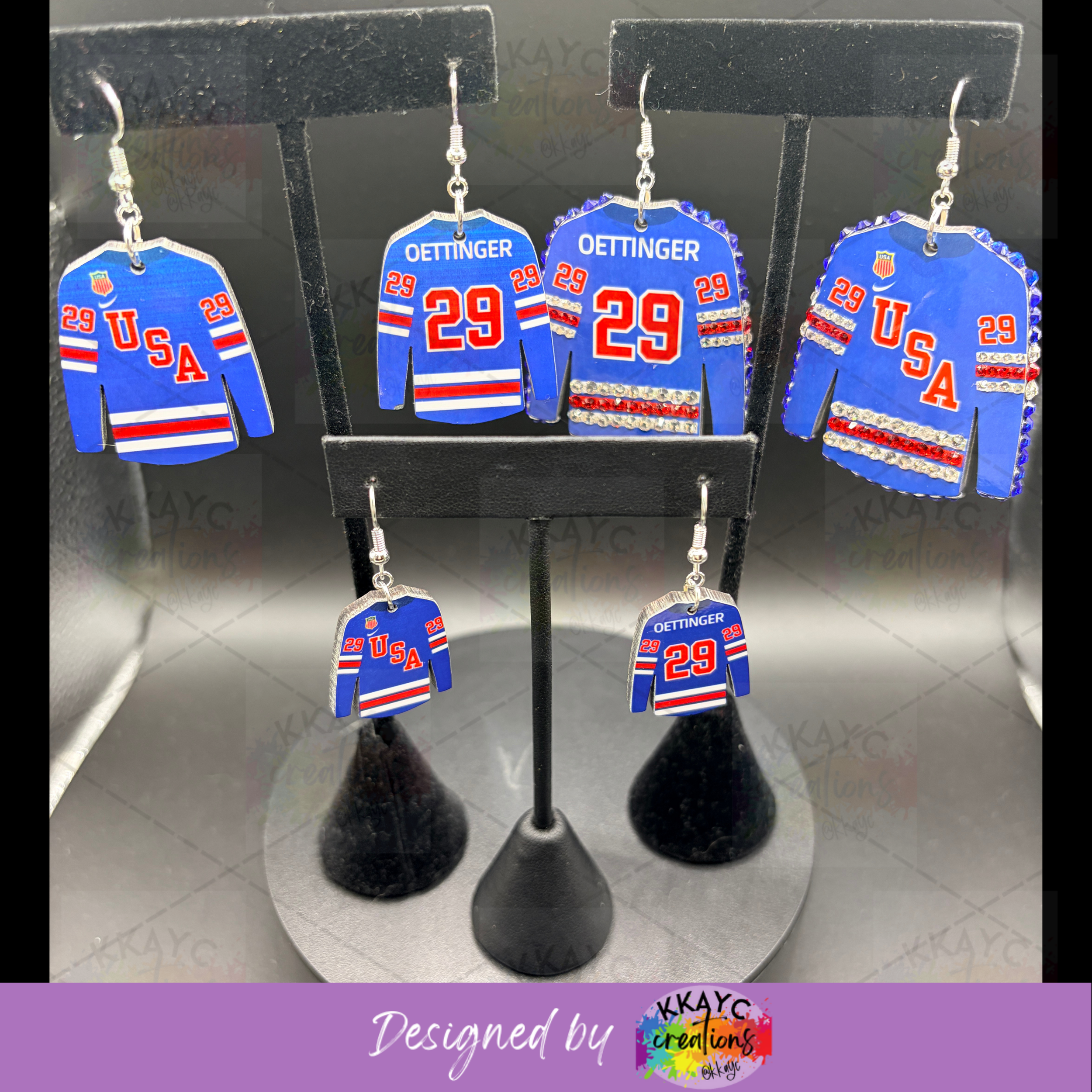 Team Spirit Hockey Jersey Earrings
