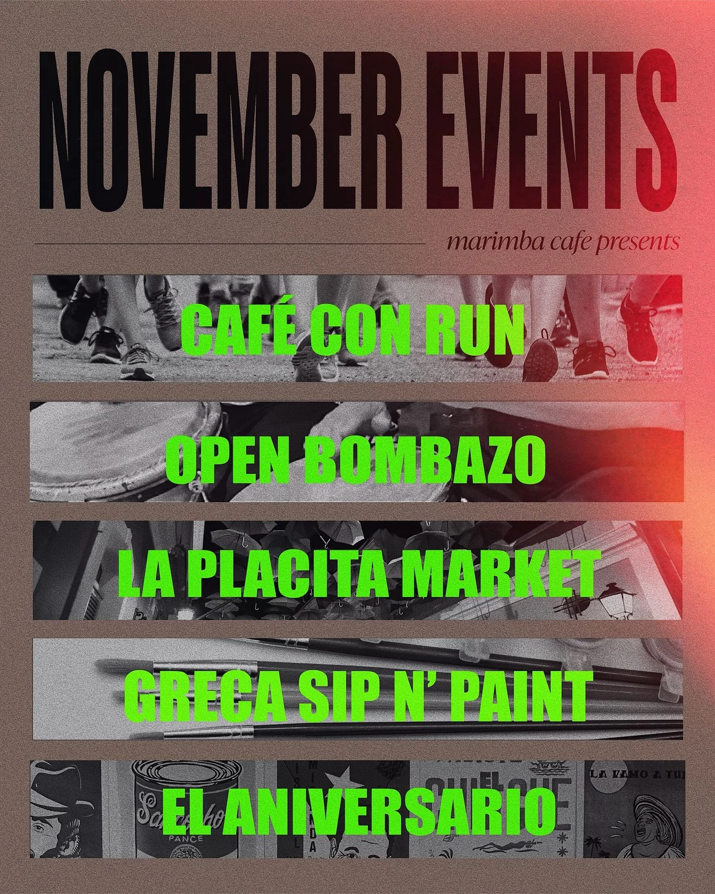 Next month&rsquo;s calendar is too good to keep to ourselves! Familia, mark your calendars and spread the word, tell a friend to tell a friend! We&rsquo;ve got a jam packed lineup of fun filled events to share with our comunidad. &iexcl;Los esperamos