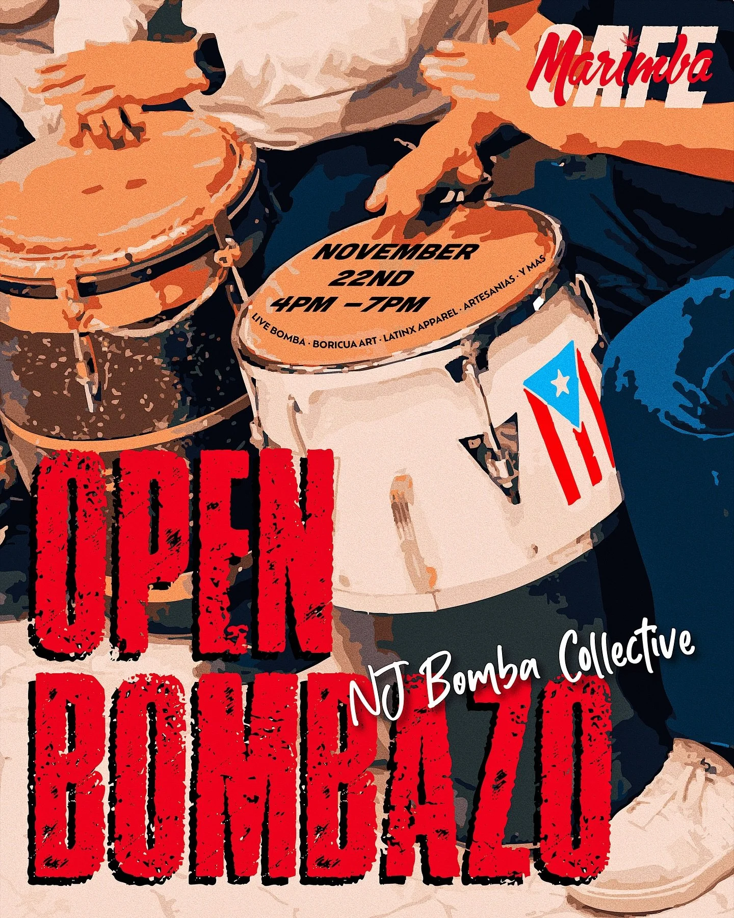 Cafecito y Cultura go hand in hand 🇵🇷☕️ Join us alongside nuestra familia @nj_bomba_collective, for our Open Bombazo! Let&rsquo;s celebrate and preserve la cultura with a afternoon of LIVE bomba , cafecito, and some of our favorite local boricua ar
