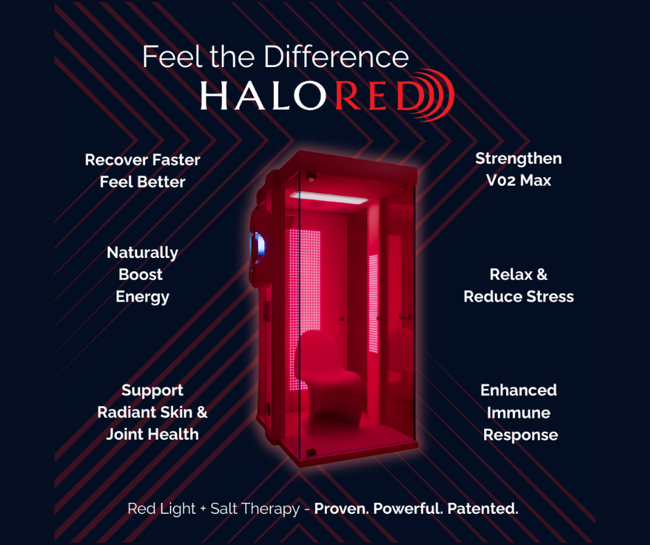 HaloRed O2 Recovery Therapy in Sarasota: Salt, Red Light, Oxygen &amp; Supplement Support for Faster Recovery