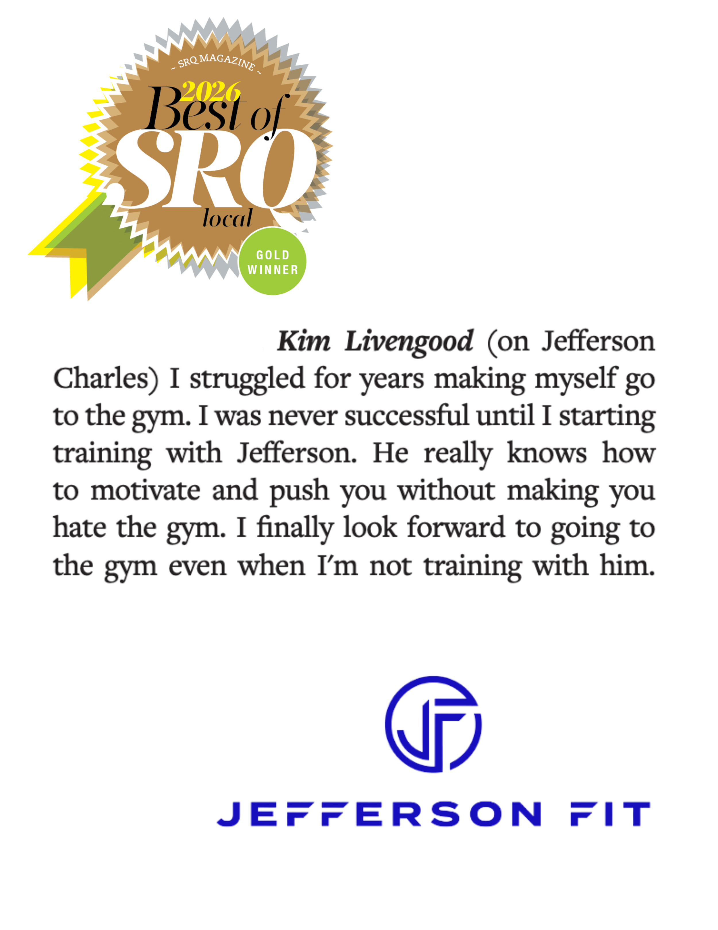 SRQ Best Trainer Award