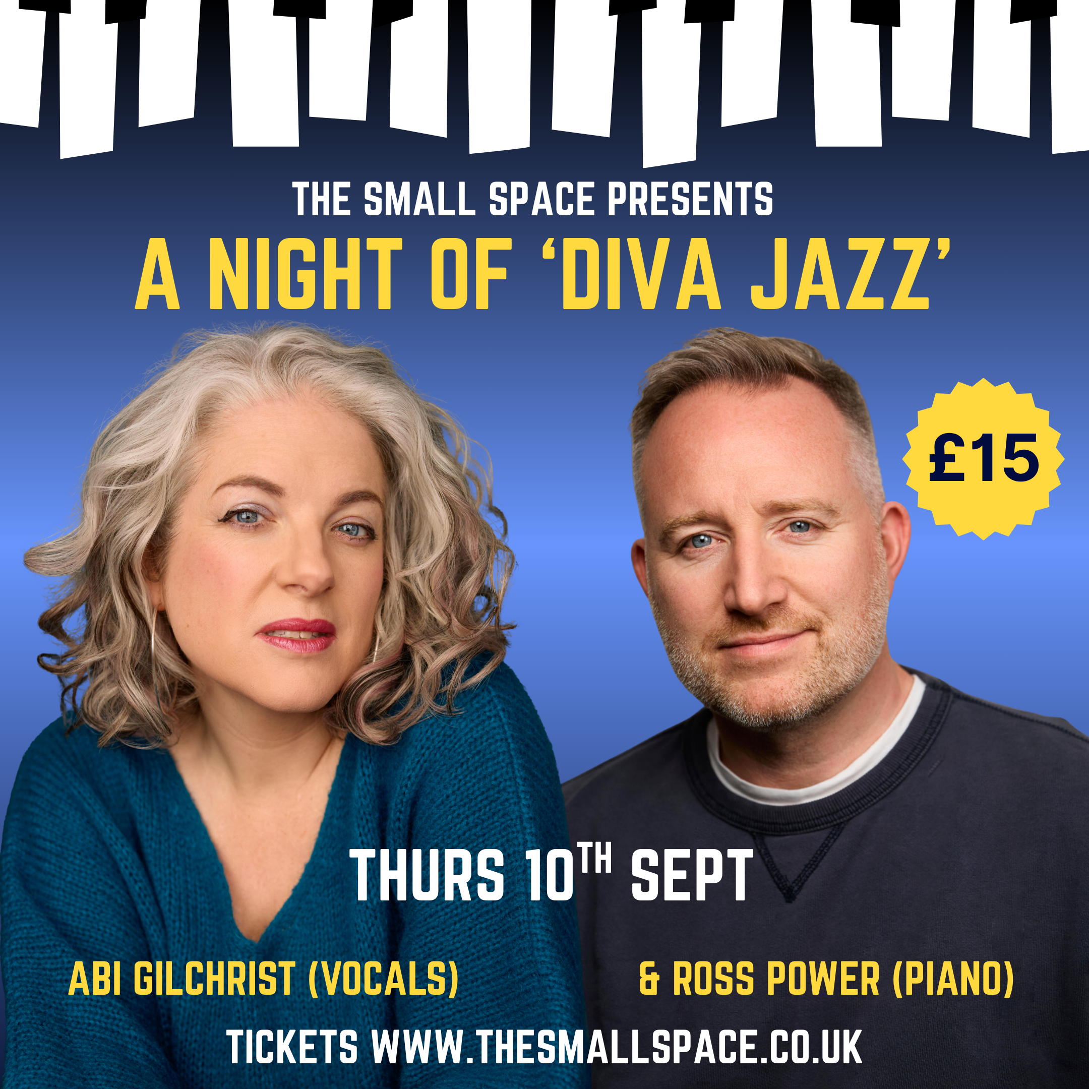 The Small Space Presents: Abi Gilchrist & Ross Power 'Diva Jazz'