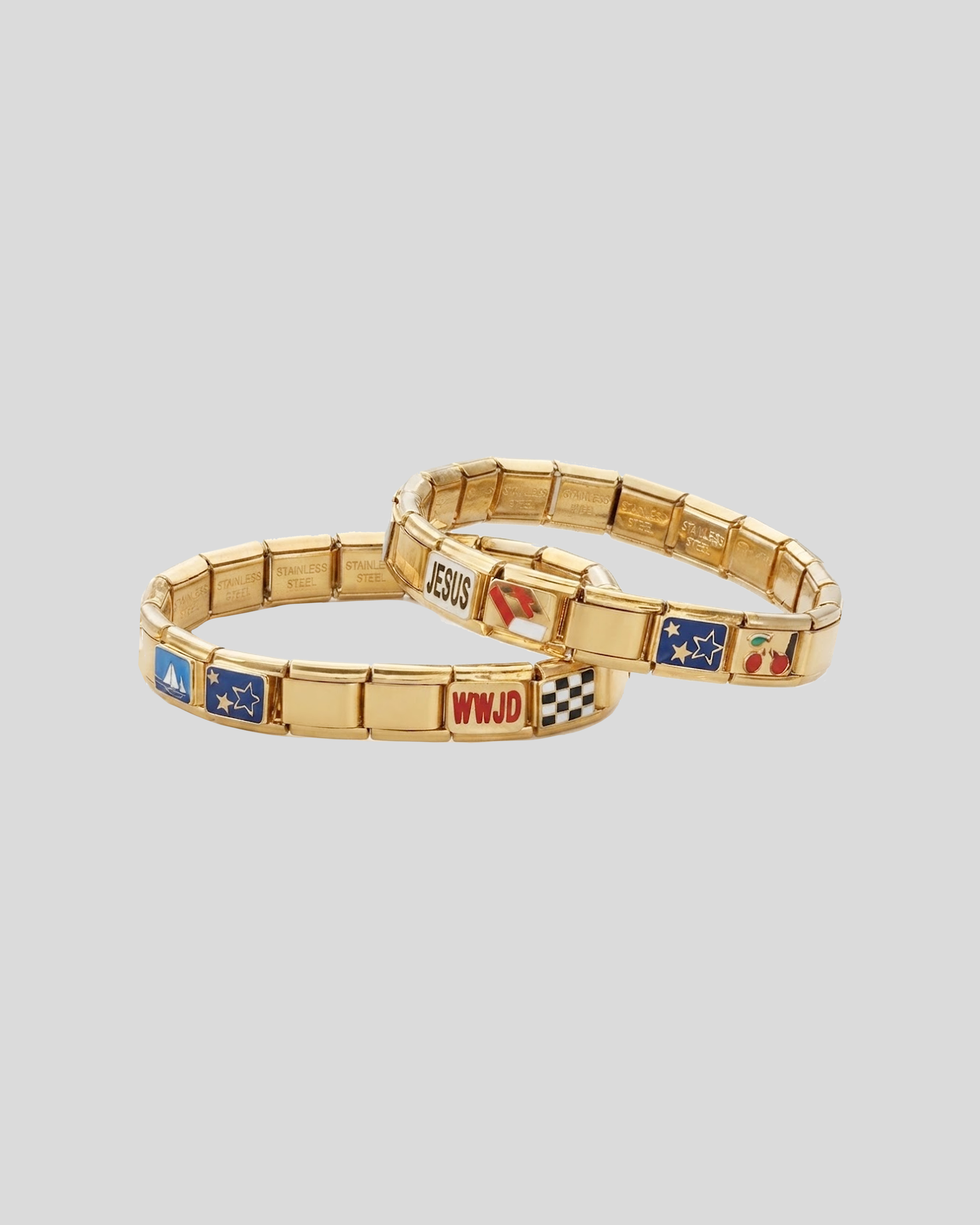 GOLD* CREATION OF CHRIST ITALIAN CHARM BRACELET
