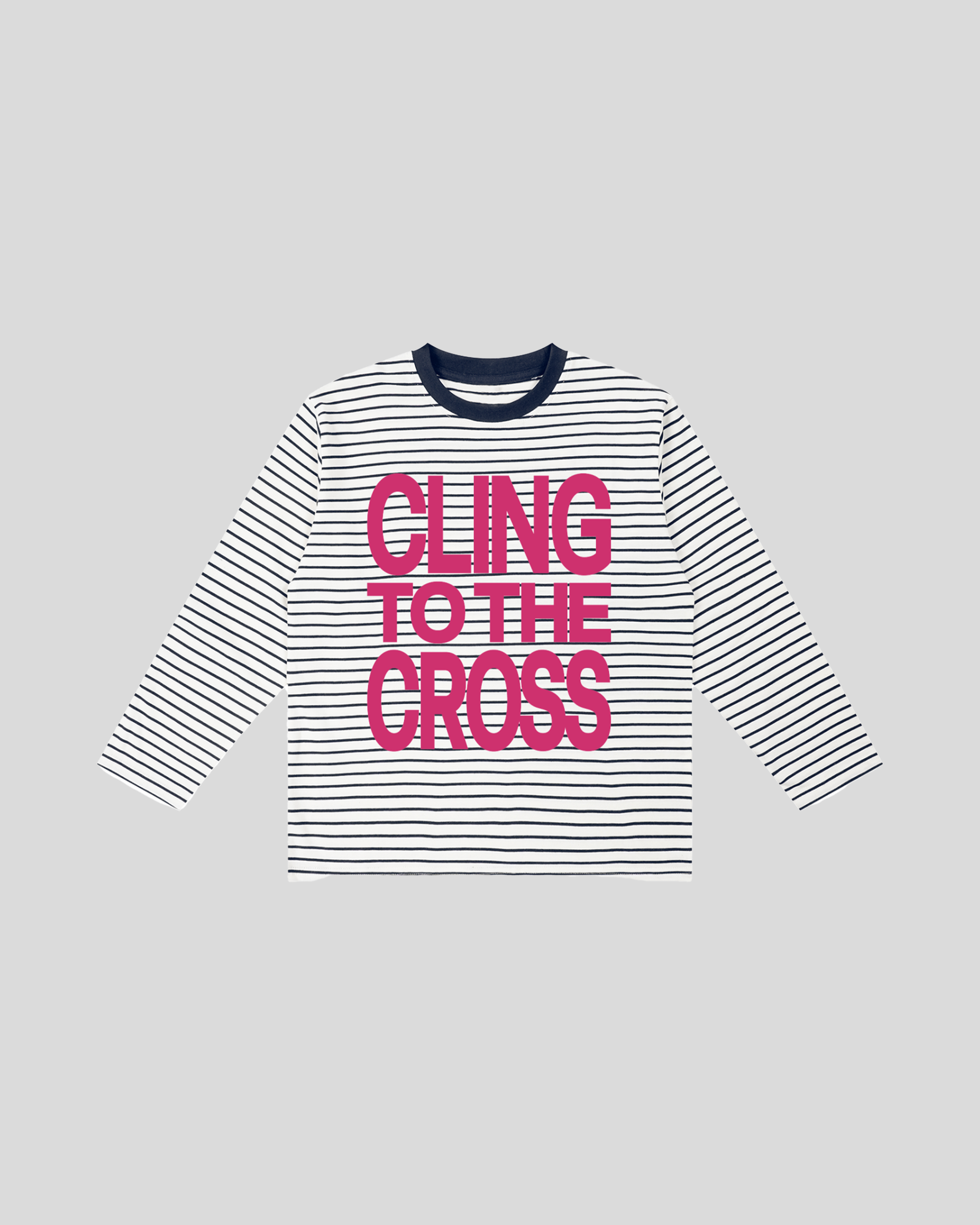 CLING TO CROSS STRIPED TEE