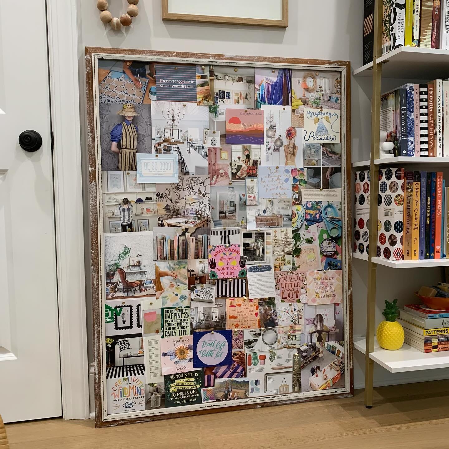 Needed a little change of scenery in the studio so I decided to switch up my mood board!  I am always tearing out magazine pages and keeping things that inspire me for occasions like this.  I had so many beautiful clippings to choose from and I reall