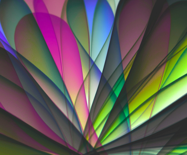 Multi-colored sheer fabrics overlapping