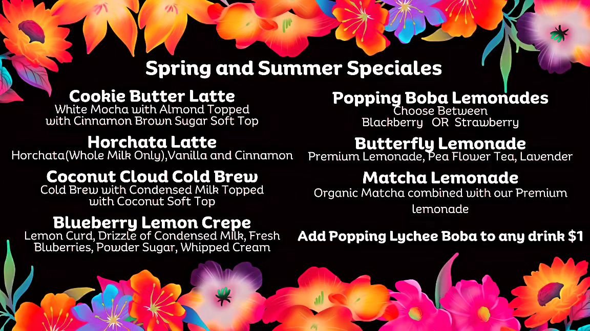 Starting Tuesday 4/9 we will have our spring/ summer menu out for you to enjoy. 

#poppingboba #spring #summer #rbmusiccity #tangeroutletsnashville #coffee