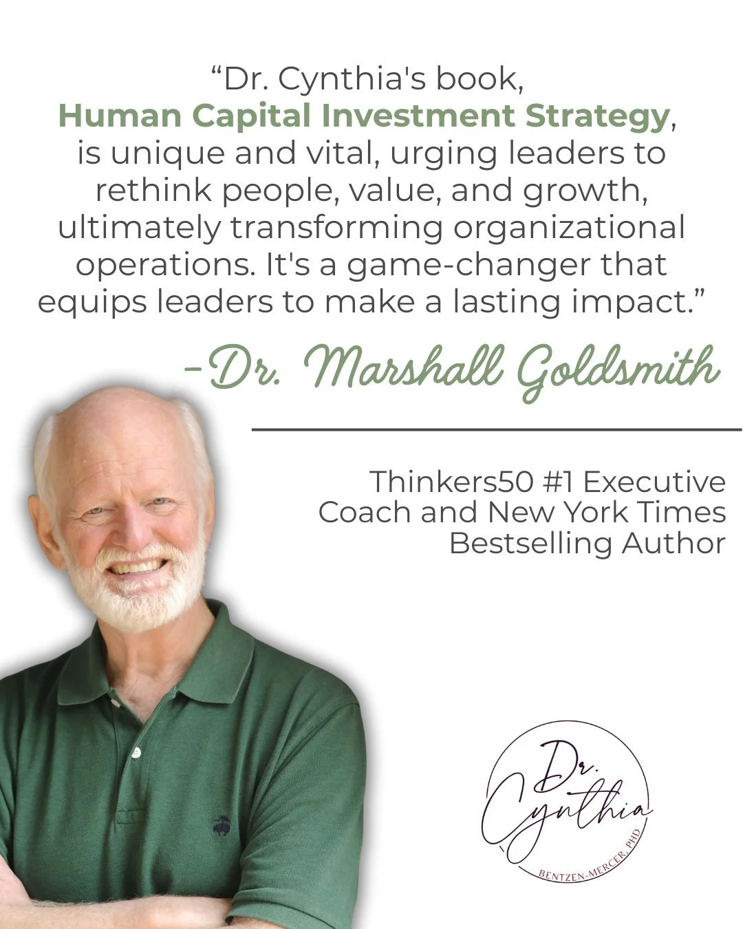 Humbled. Grateful. Energized.

Hearing Dr. Marshall Goldsmith describe Human Capital Investment Strategy as &ldquo;unique, vital, and transformative&rdquo; is an honor I don&rsquo;t take lightly.

This book was created to help leaders unlock potentia