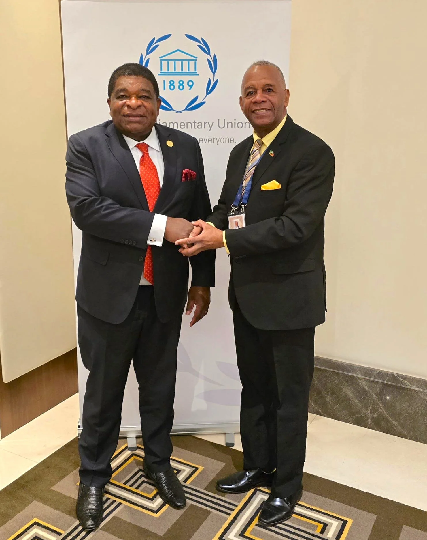HON. ERIC EVELYN PAYS COURTESY CALL ON IPU SECRETARY GENERAL MARTIN CHUNGONG
