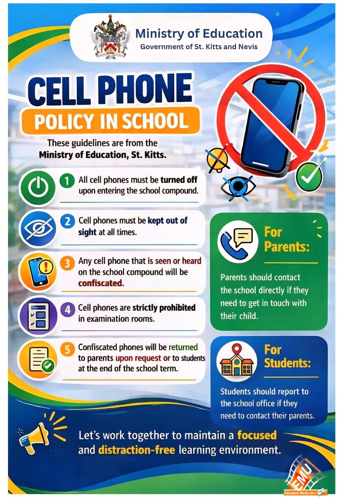 MOE ENFORCES CELL PHONE POLICY IN SCHOOLS