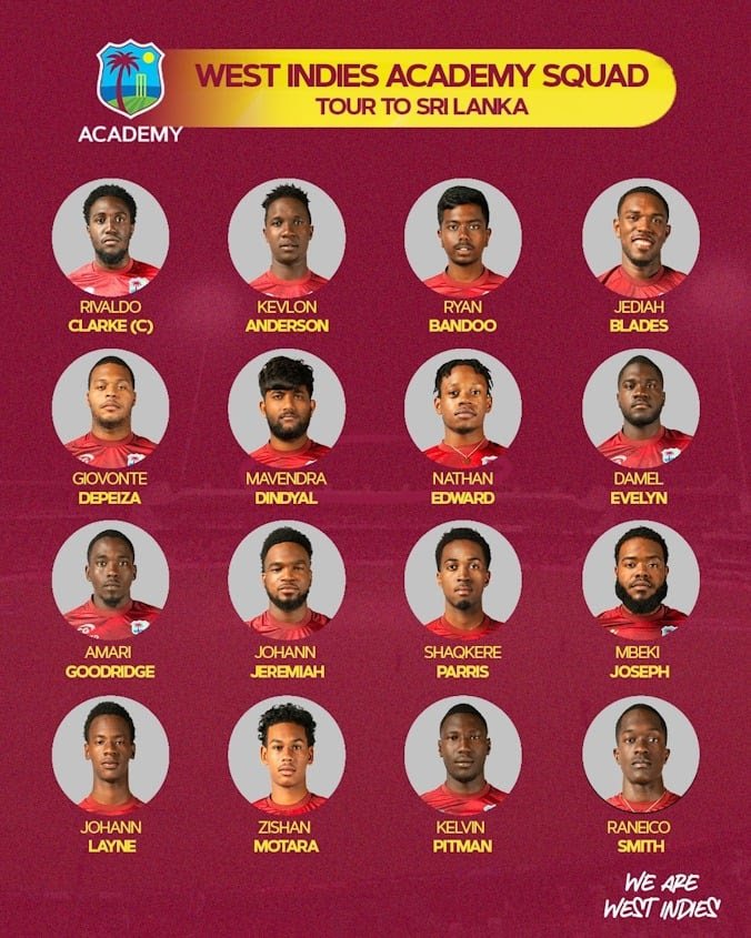 WI ACADEMY SQUAD EMBARKS ON SRI LANKA DEVELOPMENT TOUR