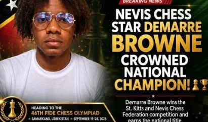 NEVIS CHESS STAR DEMARRE BROWNE CROWNED NATIONAL CHAMPION