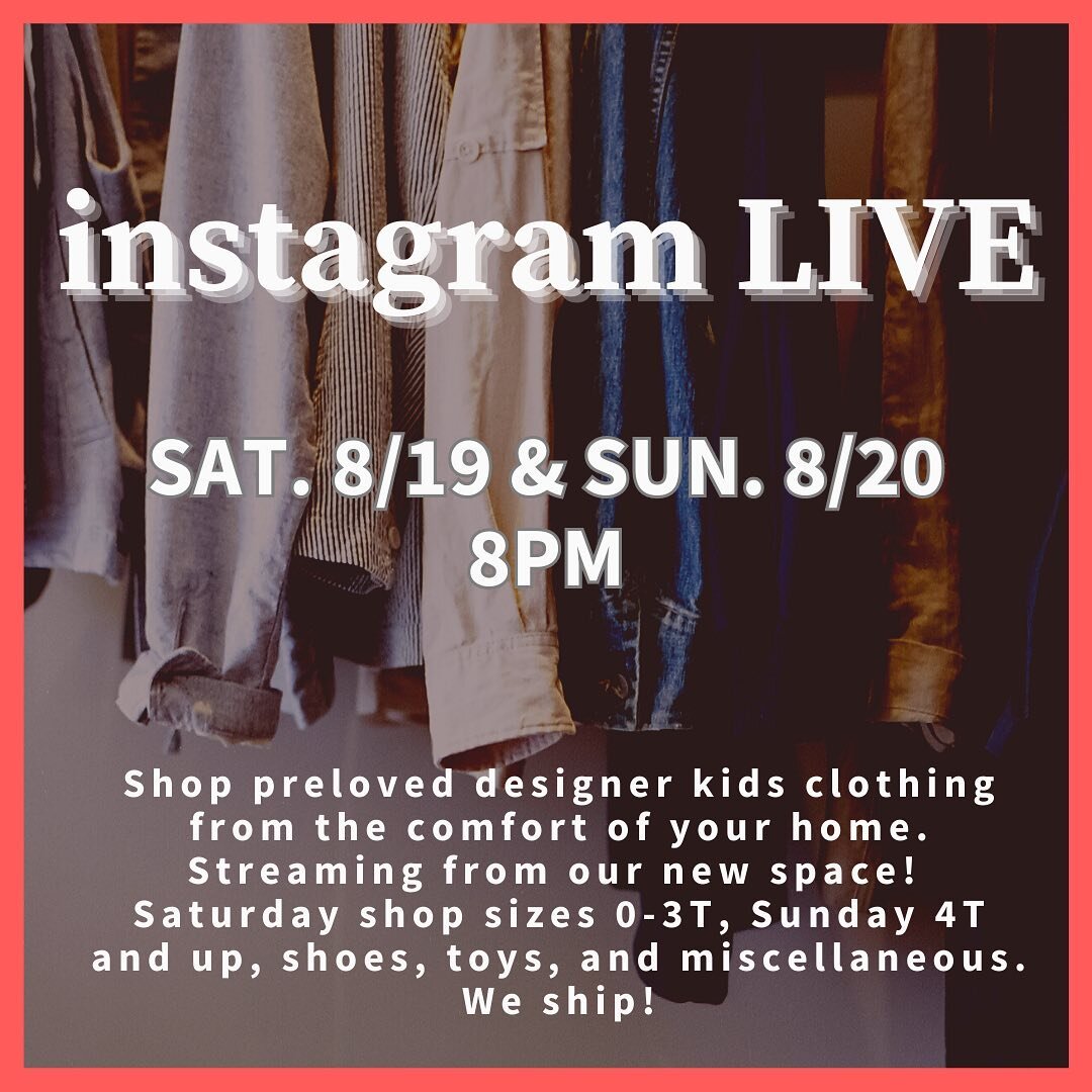 Little Love Instagram live is back! THIS weekend join us Saturday and Sunday at 8pm to shop amazing deals on preloved kids clothes, shoes, toys etc. Swipe to check out just some of the items we&rsquo;ve added over the last week. Hope to see you then!