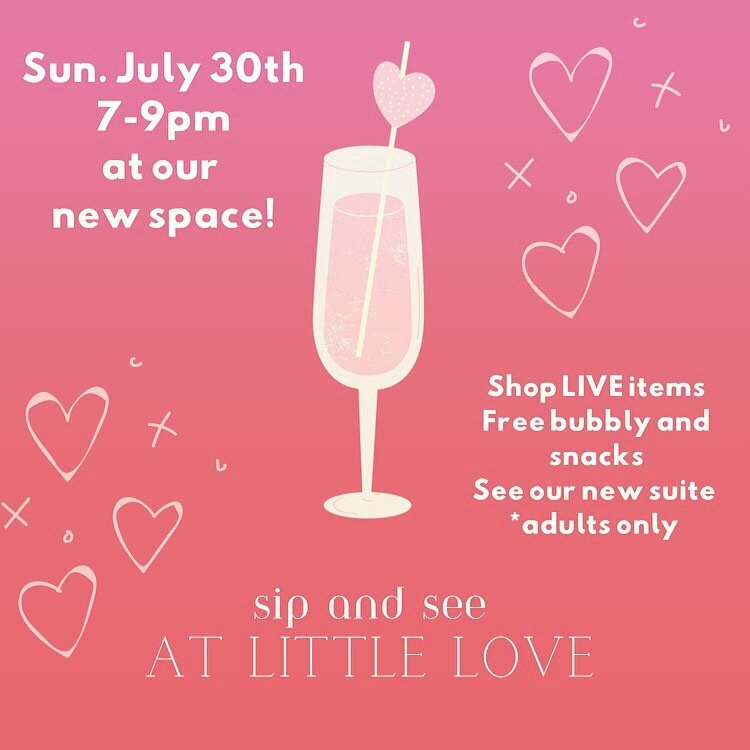 If you haven&rsquo;t heard, we are moving to a LARGER space in the SAME BUILDING and you&rsquo;re invited to check it out! This Sunday from 7-9pm we are hosting an open house in our new suite. Come shop LIVE items, sip free champagne/wine, and get a 