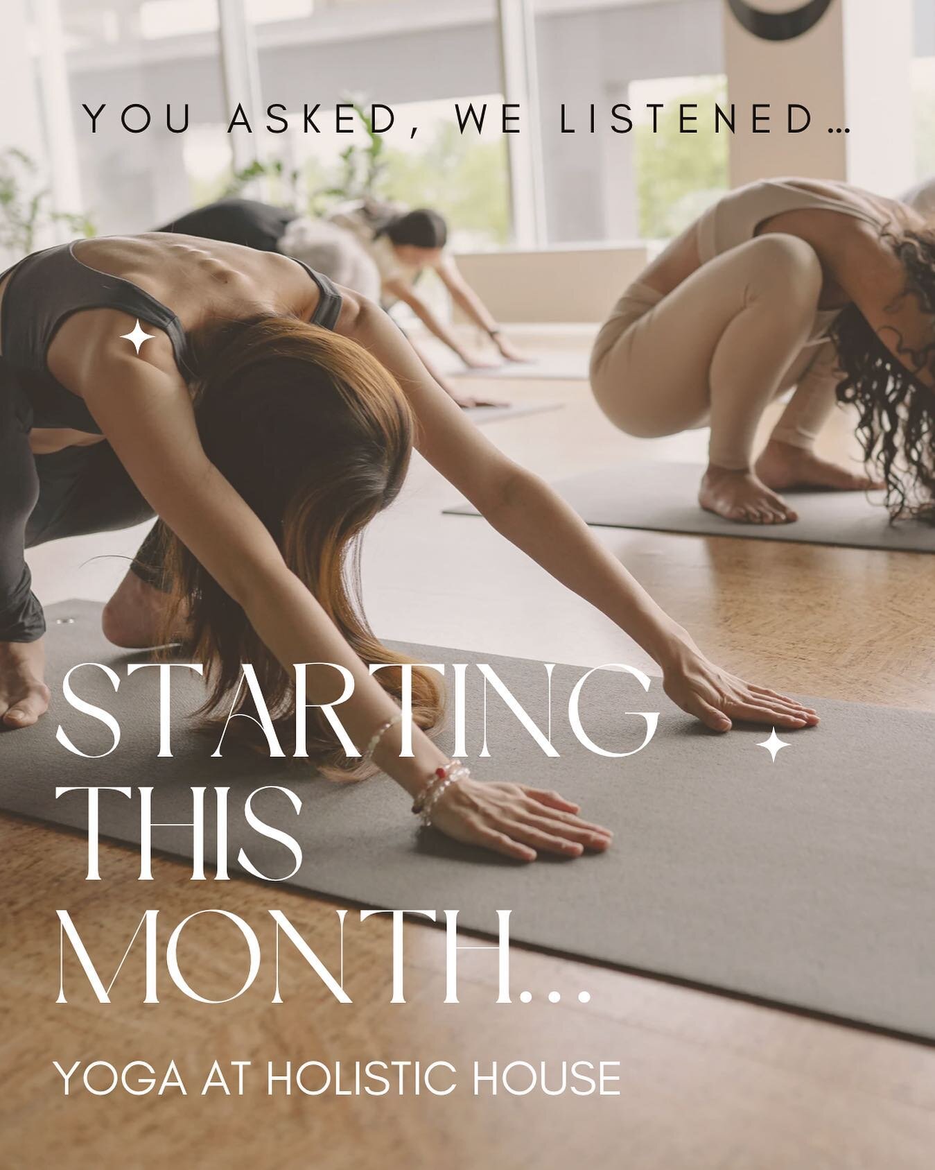 You asked, we listened&hellip; YOGA AT HOLISTIC HOUSE 🏠 🧘&zwj;♂️ 

Starting this month 🎉 

Contact the fabulous teachers directly for info and to book your spot:

&bull; Monday&rsquo;s at 7pm: Face Yoga with @purafaceyoga (4week course)

&bull; Tu