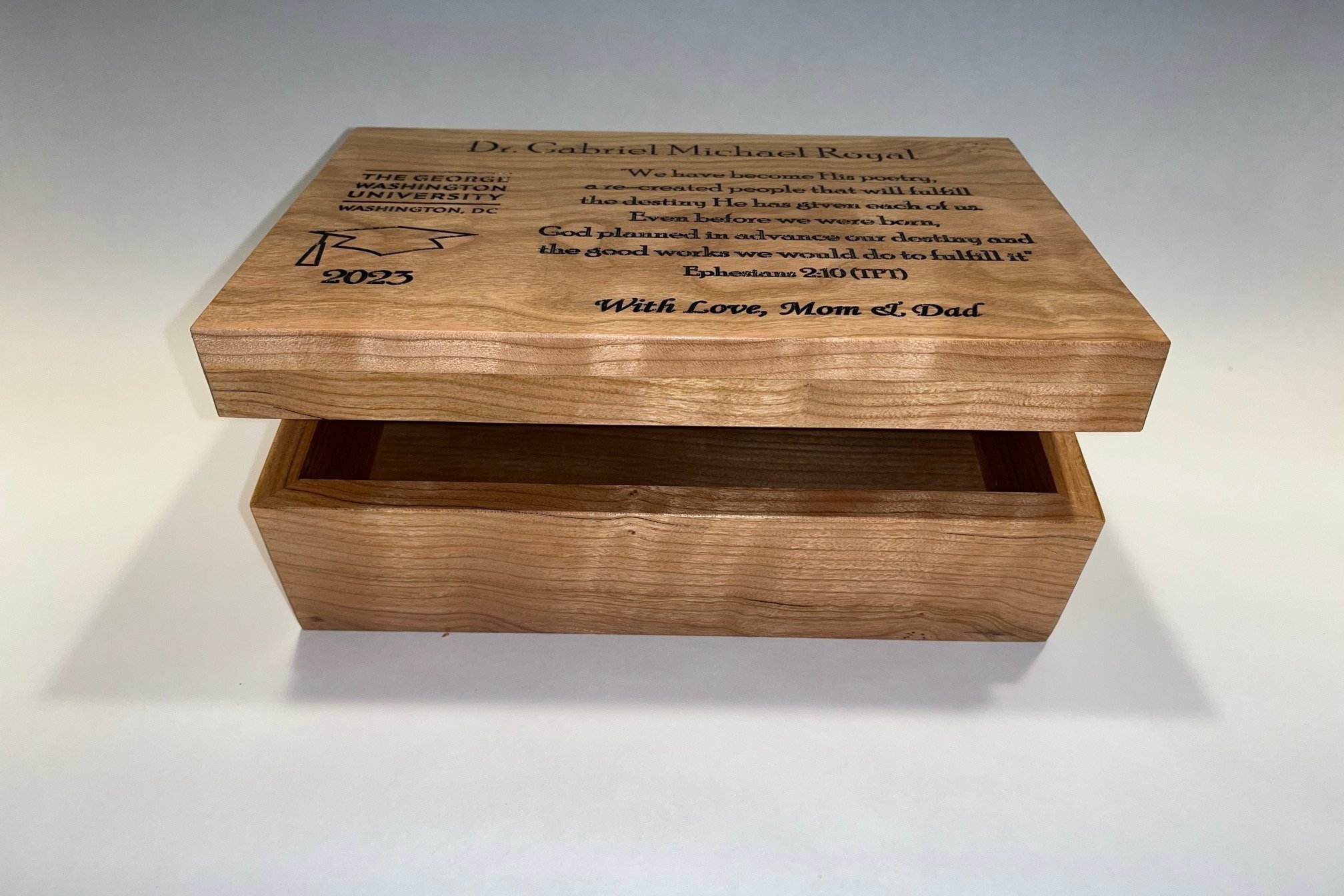 7 x 10.5 x 3.5 Cherry Keepsake Box