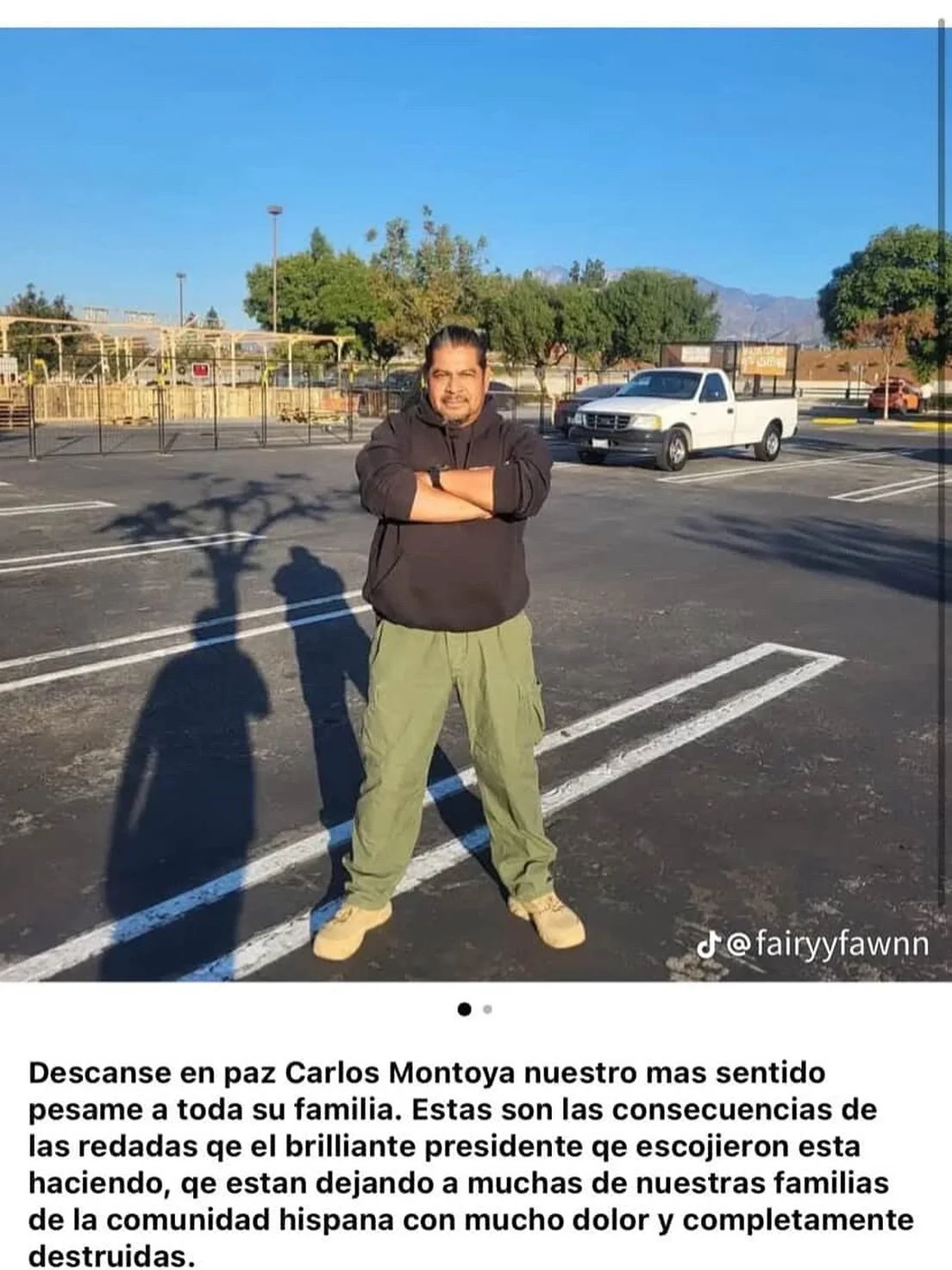 We have as much confirmation as we can have to identify the victim from yesterday as 52 year old Carlos Montoya. 

He leaves behind a niece here, and a daughter in Guatemala. Friends have said, &ldquo;he was a hard worker and a nice guy.&rdquo; 

His