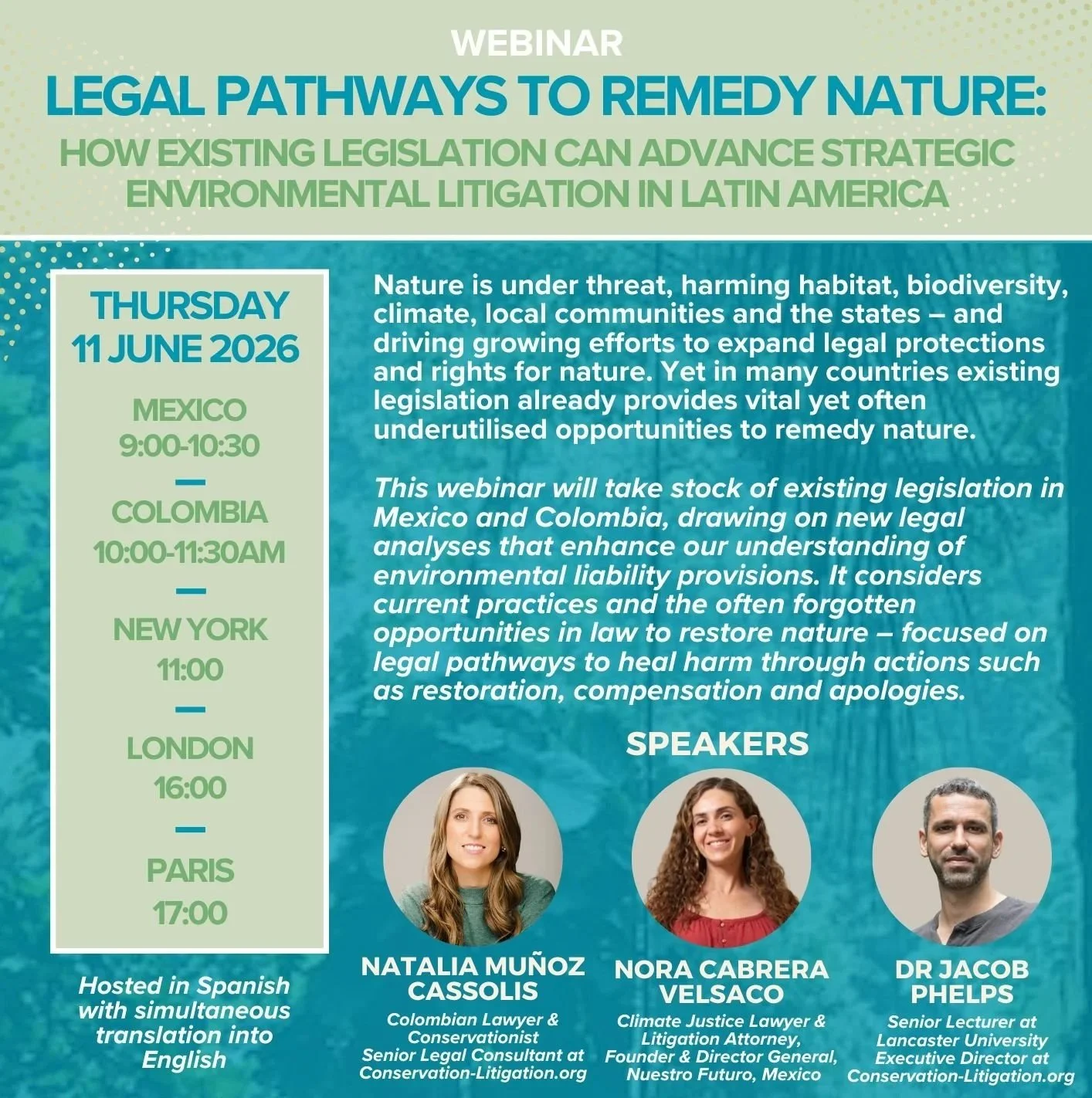 Legal pathways to remedy nature in Latin America webinar recording now online
