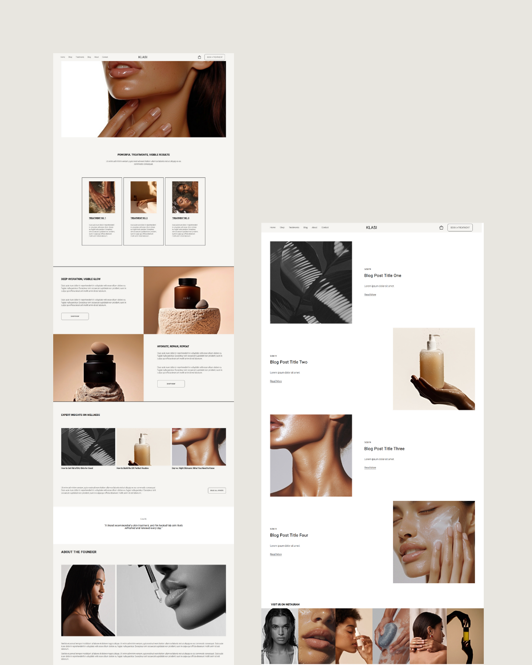 Minimal Squarespace template for women in business online stores