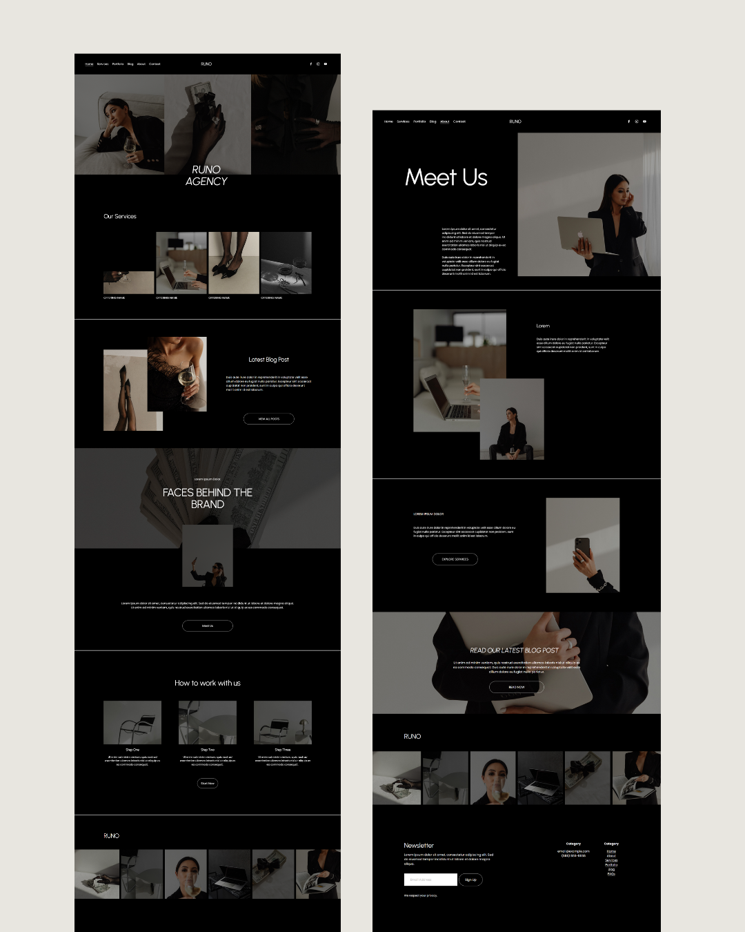 Dark Squarespace website template for service-based businesses