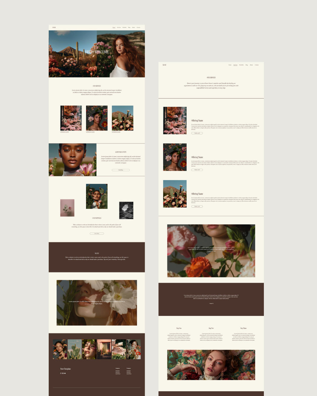 Modern Squarespace website template for creative service-based businesses