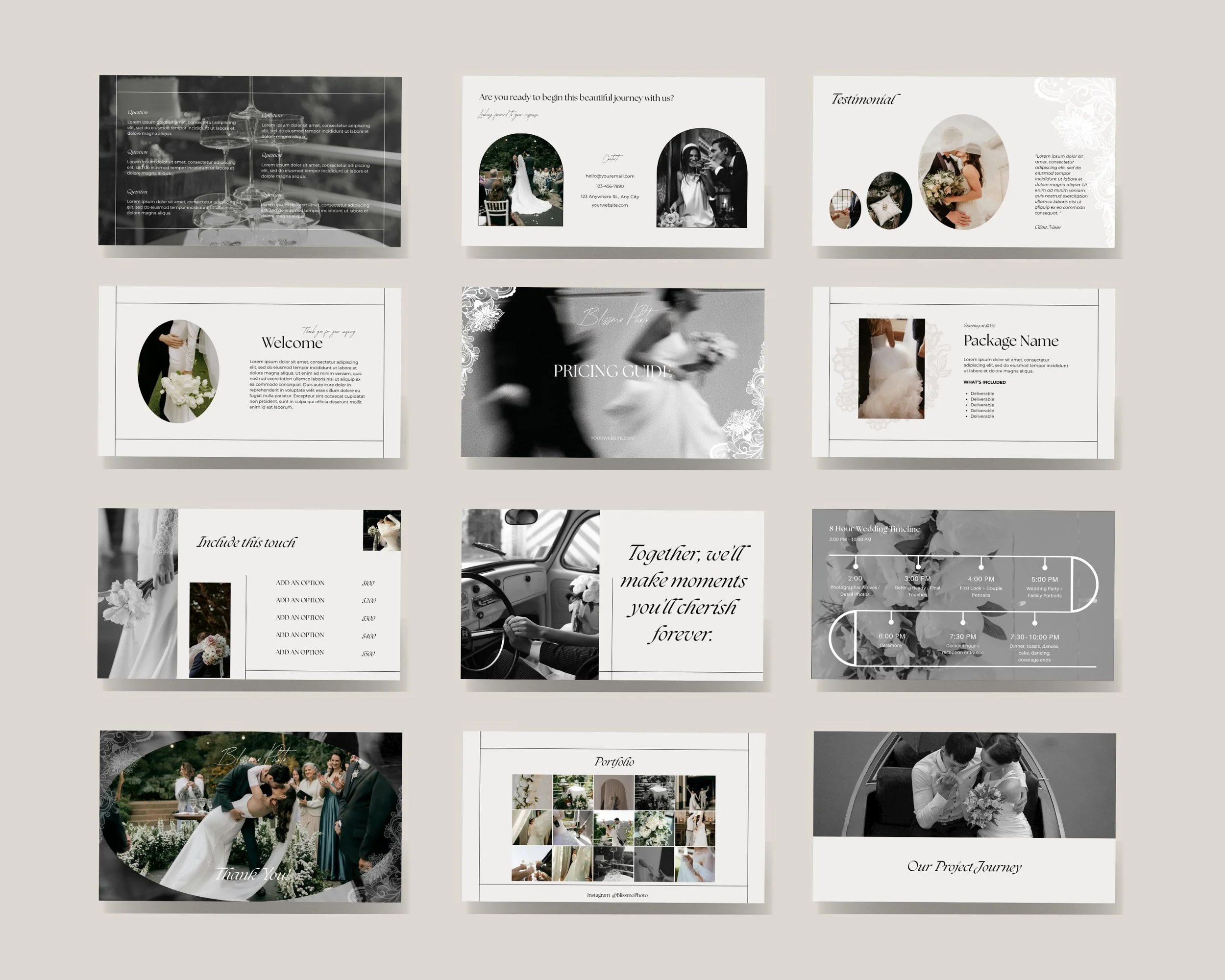 Blissmo - Price & Service Guide -  20 Canva Template Pages for Wedding Photographers