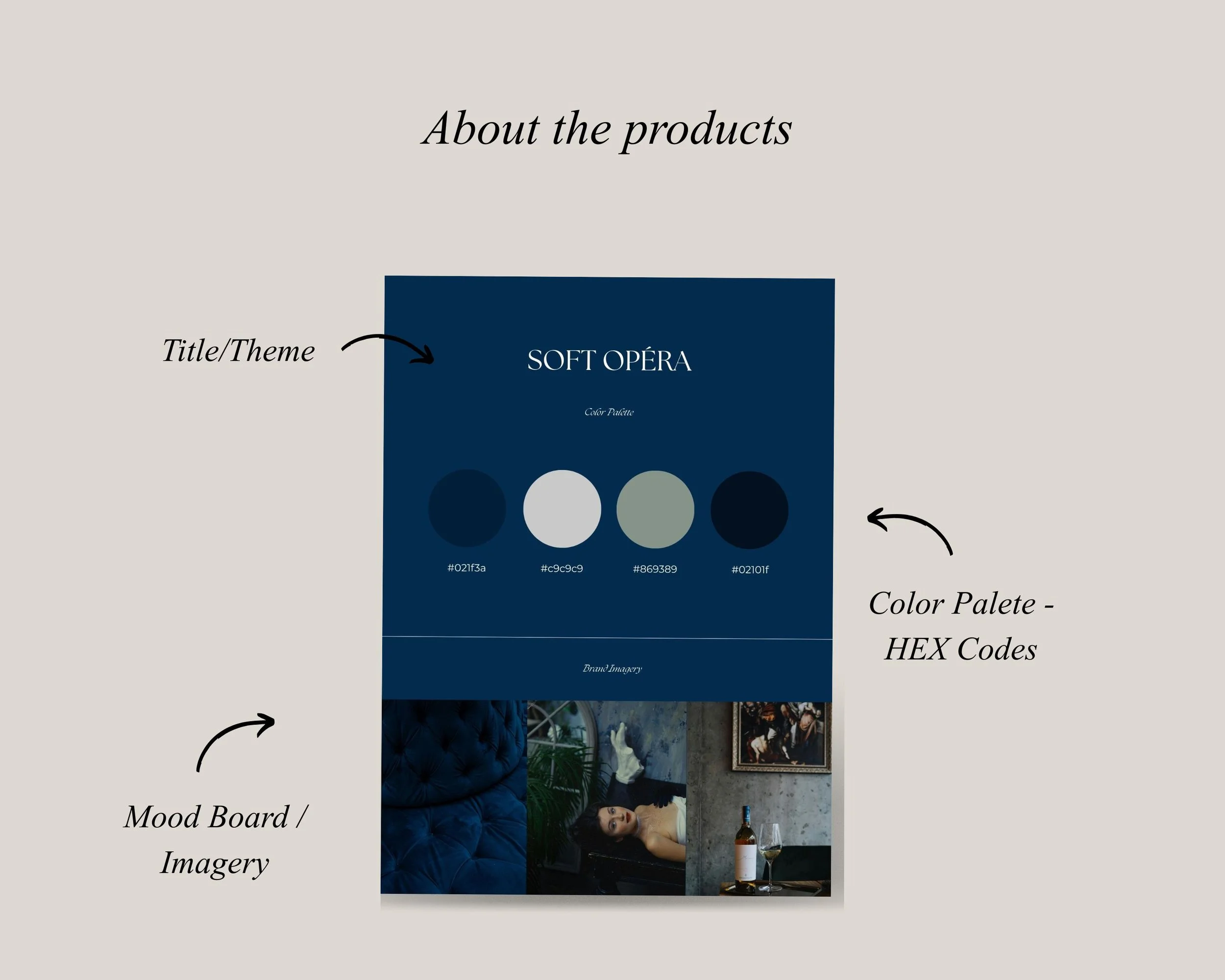 Luxury color palette mood board for women entrepreneurs, perfect for branding and social media