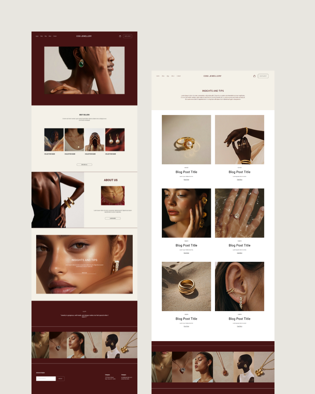 Feminine Squarespace online store template designed for women-owned businesses