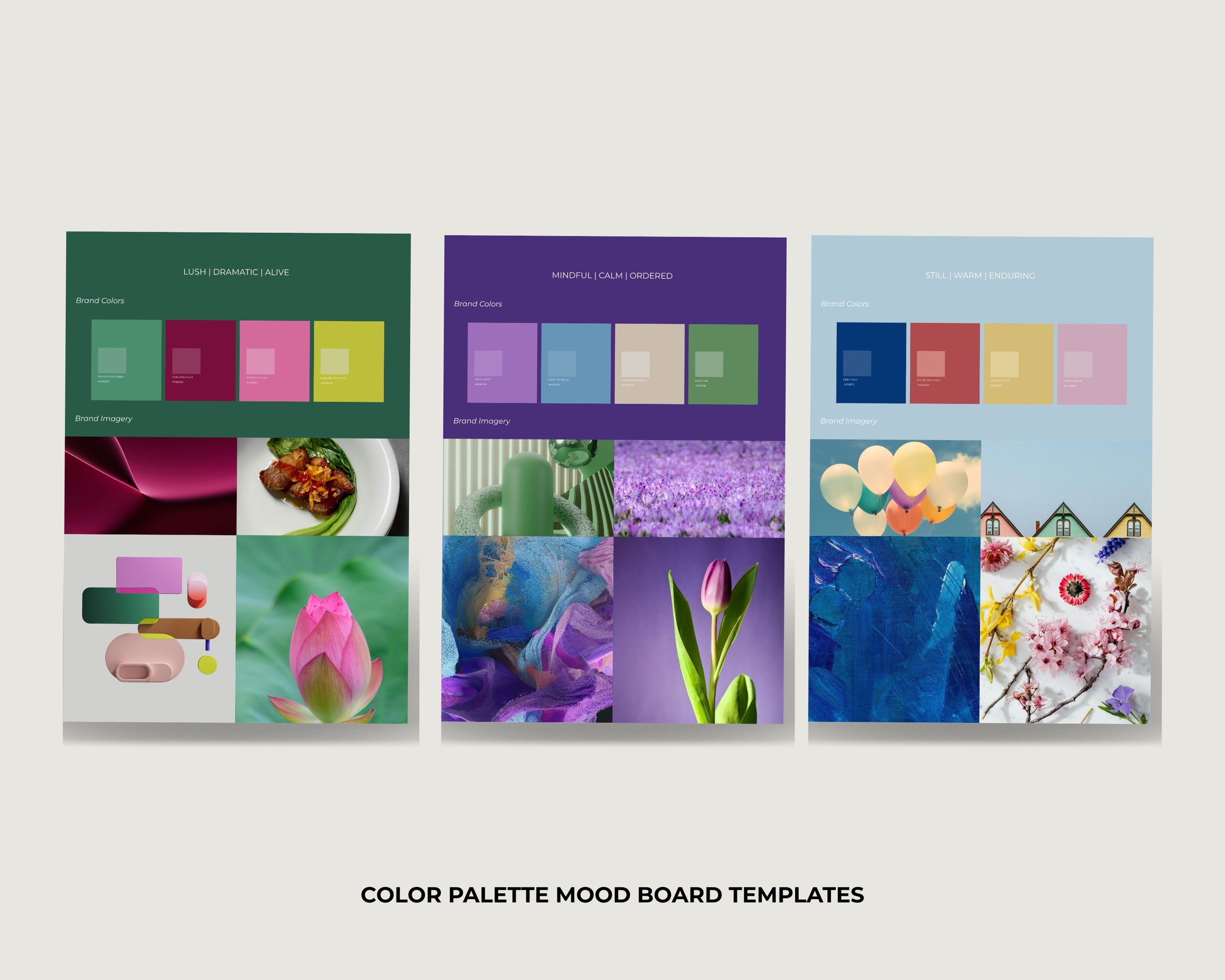 Elegant  Color Palette Mood Boards – 14 Canva Branding Templates