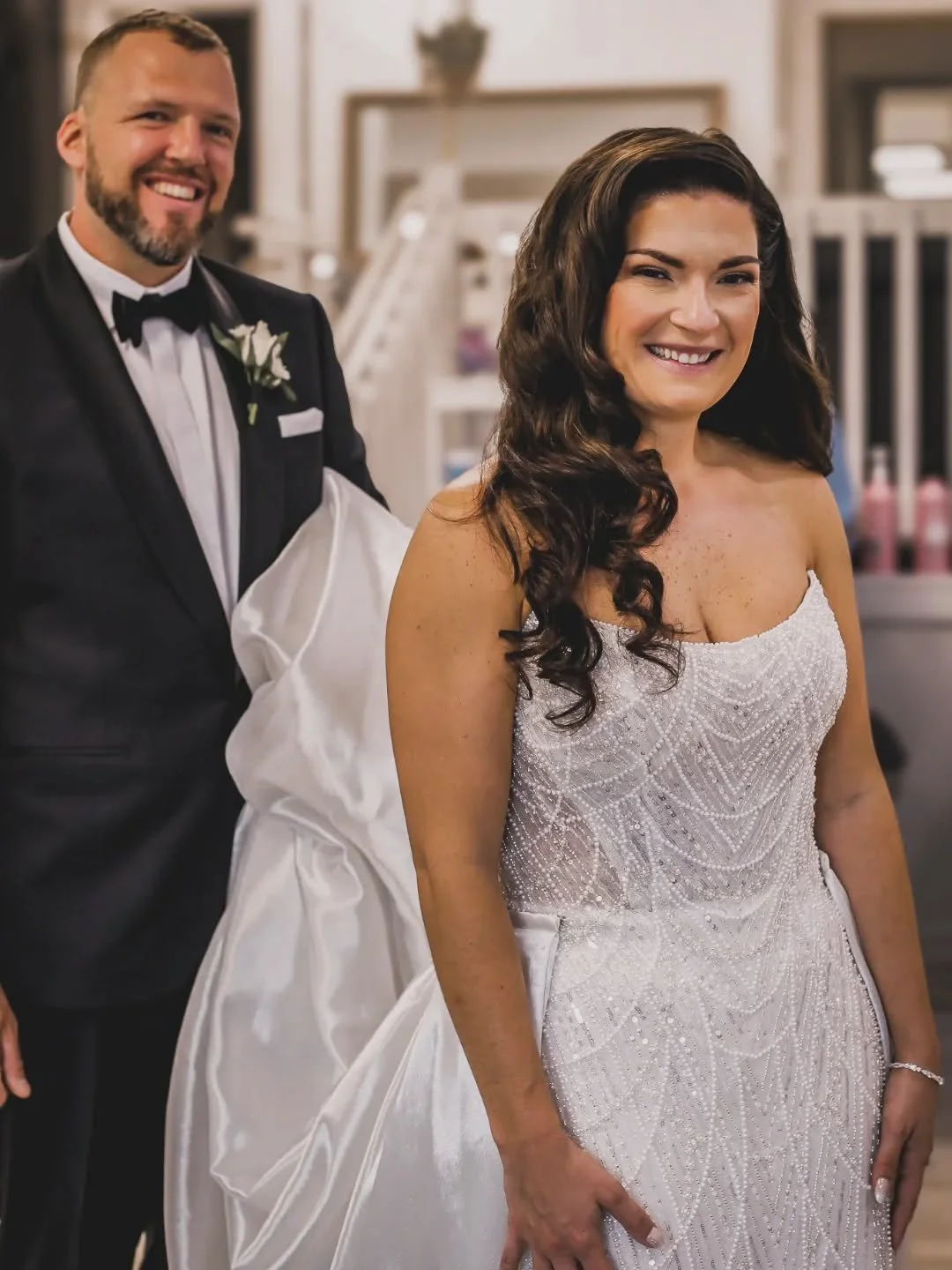 ✨️ We're so honored when we're the last stop before the bride &amp; groom walk down the aisle! ✨️