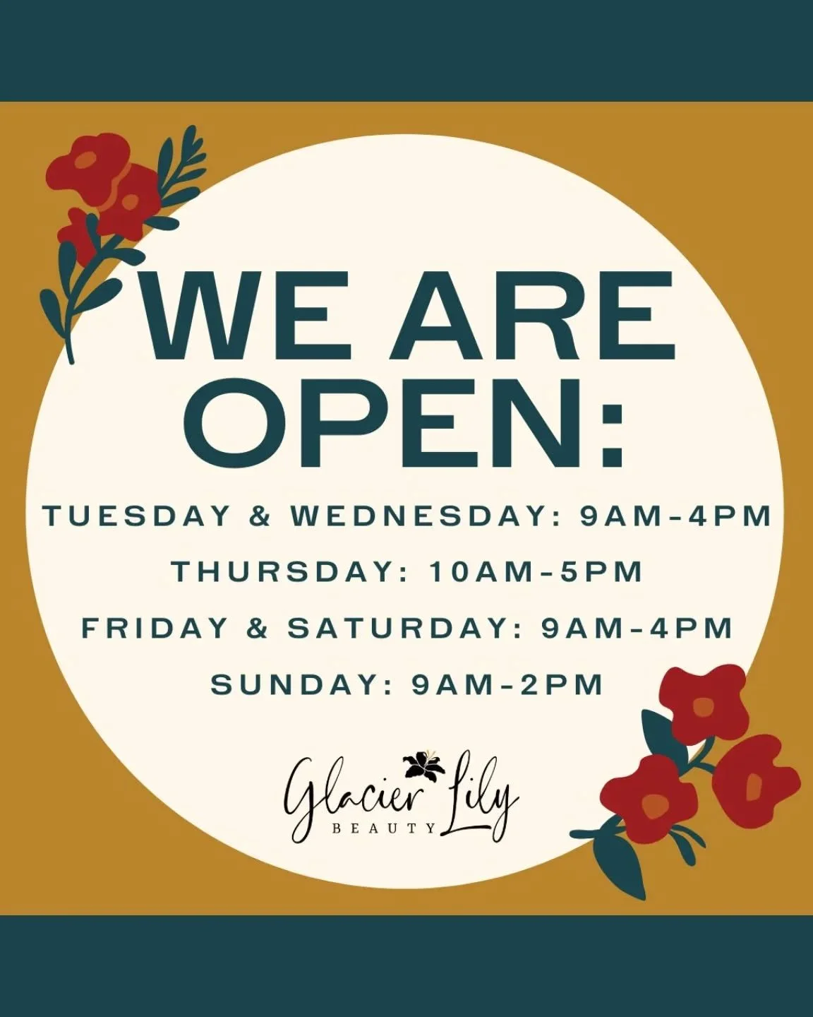 Our winter hours, through March!✨️