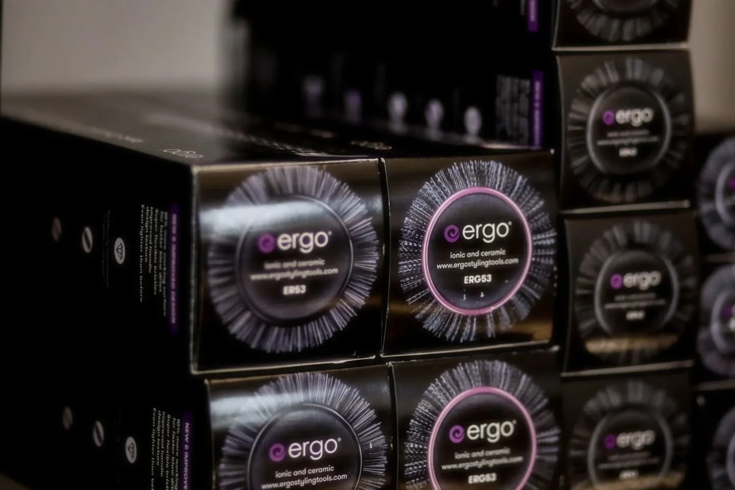 ⭐️ Need a new round brush? We recommend @ergostylingtools! Our stylists are happy to help you find the tools perfect for your hair type! Stop in! ⭐️