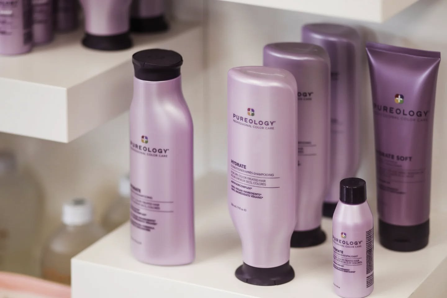 We 💜 @pureology at Glacier Lily! Ask our stylists which of these amazing products will benefit your unique hair color, texture, and style!