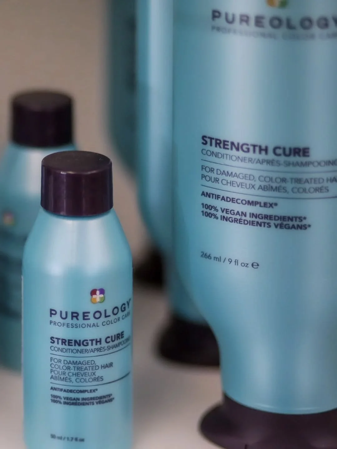 💙✨️ Have we told you lately how much we love @pureology products? Well, we definitely do! They smell great and work wonders for damaged or unruly hair. Ask our stylists which products will work for you! ✨️💙