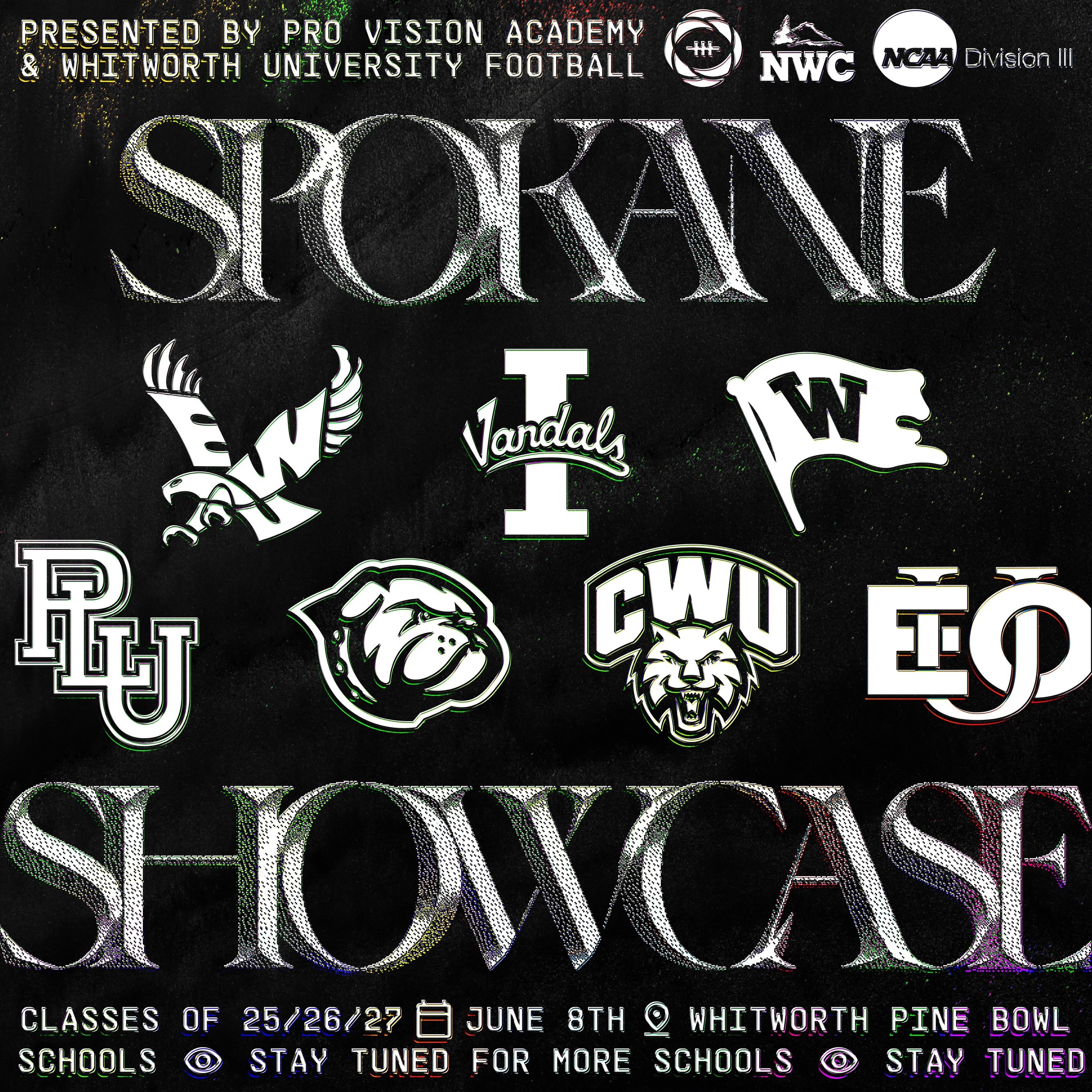 About a month away from the Spokane Showcase‼️Class of 25/26/27 here is your time to show your skills in front of the colleges in your region. Tons of reps, all eyes on you👀🏈